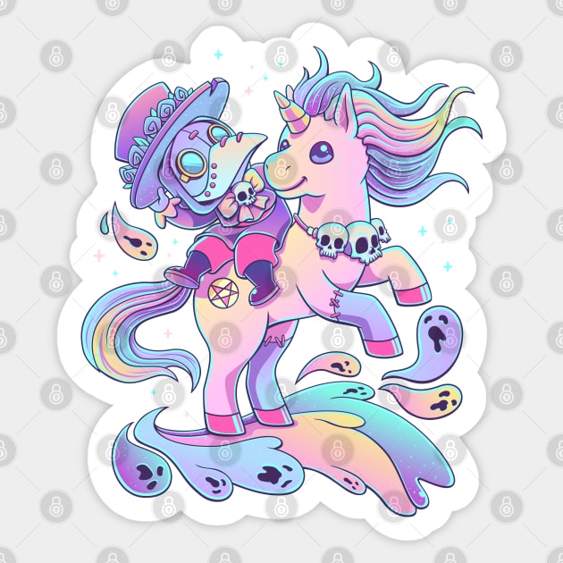 Plague Doctor Unicorn Sticker by GoshWow®